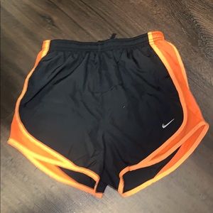 Nike Dri-Fit black and orange shorts